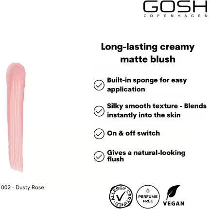 GOSH Cream BLUSH-UP Matte Blush Stick for Defined Facial Feature