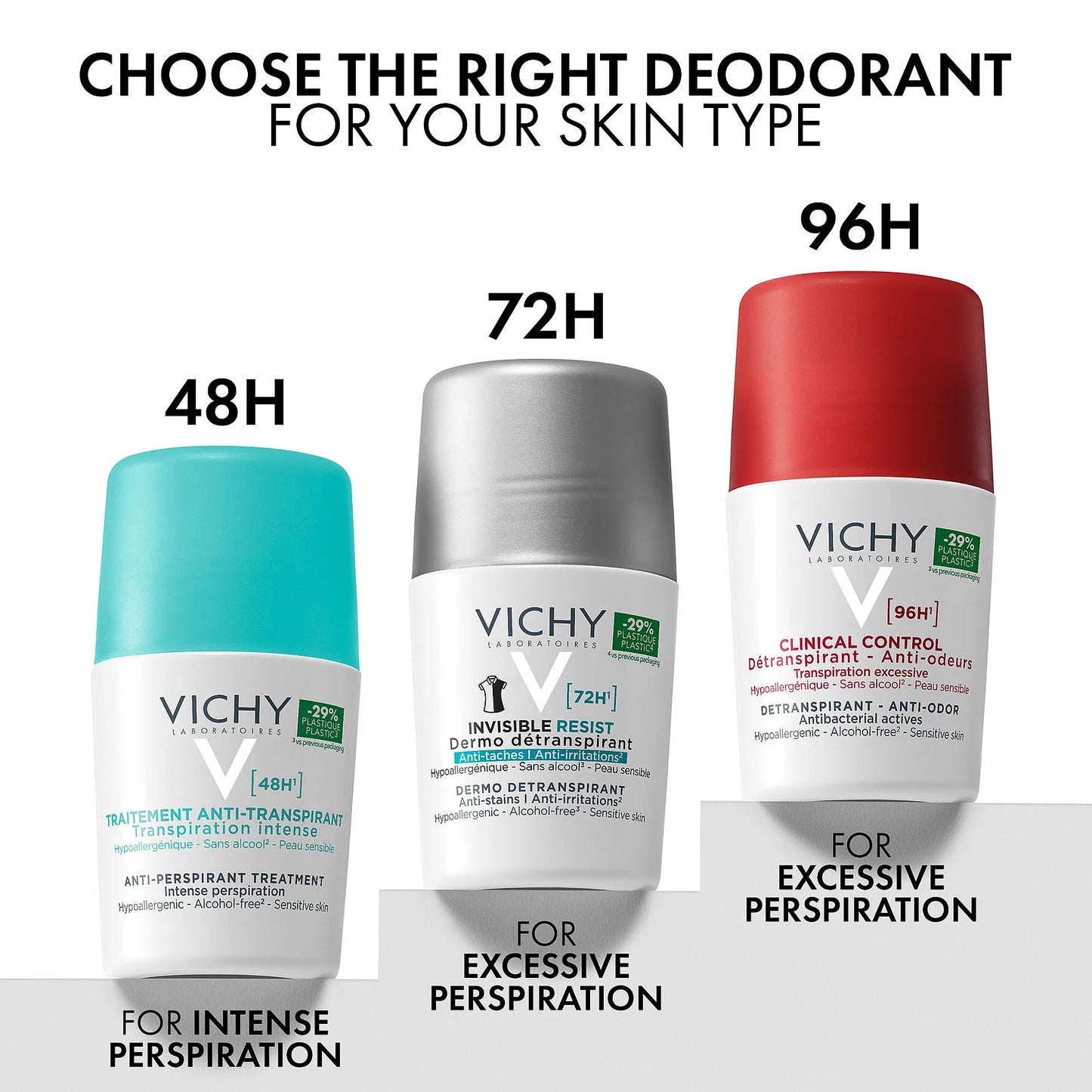 Vichy Intensive Antiperspirant Deo Rollon 48 Hours 50 Ml Effective 48 hour Protection